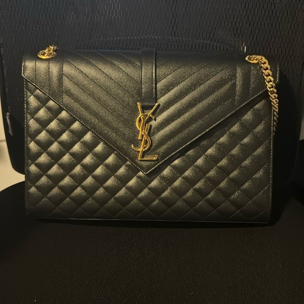 YSL Large monogram Matelassé Triquilt Envelope Bag
